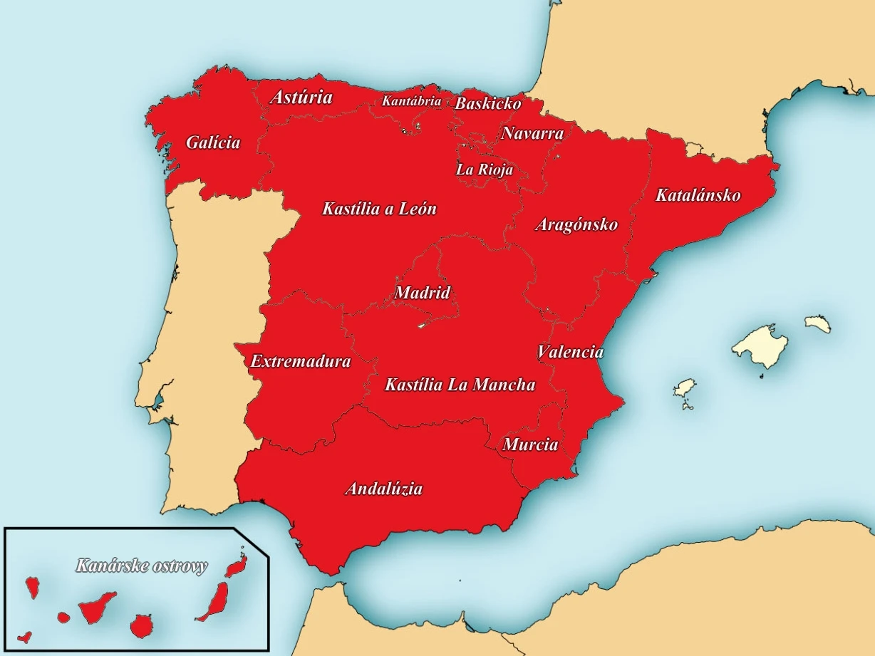 Mapa Španielska